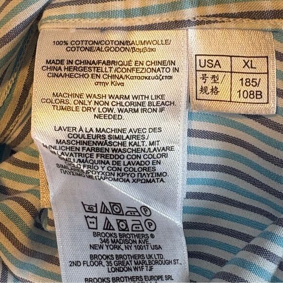 Brooks Brothers Men’s Button Up Shirt Sz XL Striped 100% Cotton Preppy, Ivy - Picture 6 of 6